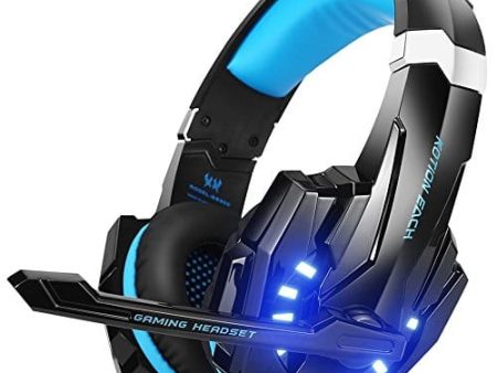 BENGOO G9000 Gaming Headset Professional 3.5mm PC LED Light Game Bass Headphones Stereo Noise Isolation Over-ear Headset Headband with Mic Microphone For PS4 Laptop Computer and Smart Phone For Cheap